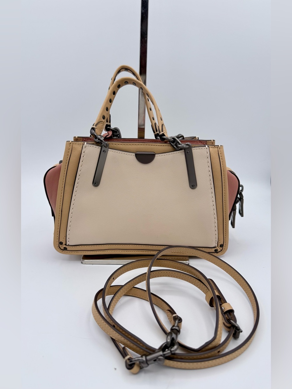 Coach Dreamer 21 Colorblock Leather Satchel Rivets 73766 - Picture 6 of 14